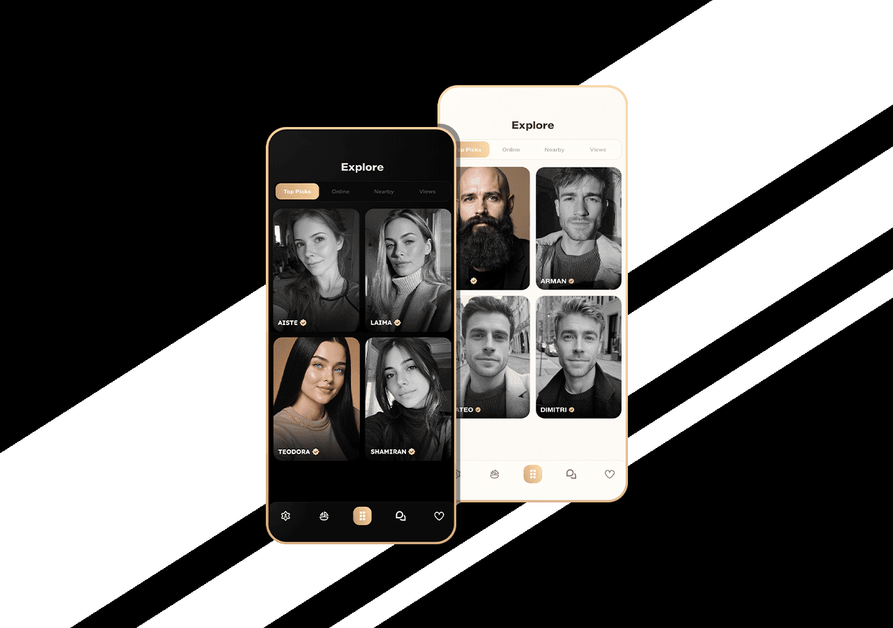 ArkLove app Discover and profile cards